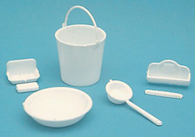 Dollhouse Miniature Sink Accessories, White